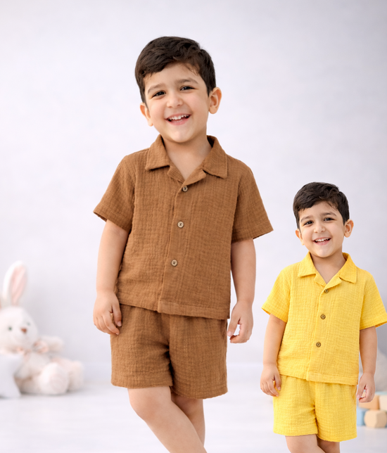 MUSLIN DOUBLE GAUZE COTTON LOUNGEWEAR SHORTS