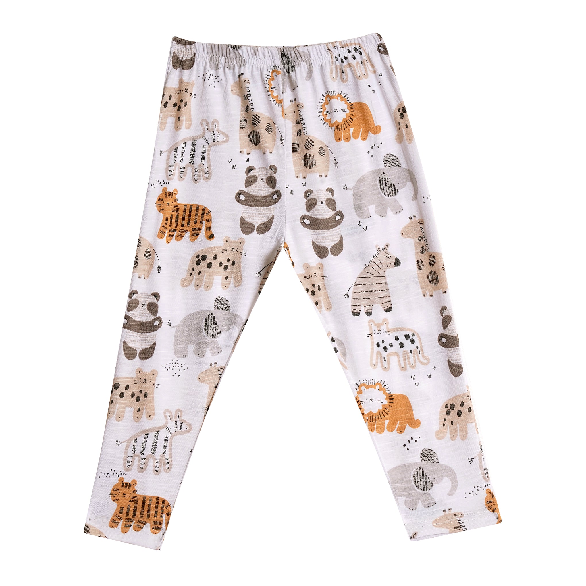 Full Sleeves Collar Shirt with Full Pant Nightwear Set – Safari Animal Print Sleepwear for Kids (2–6 years)