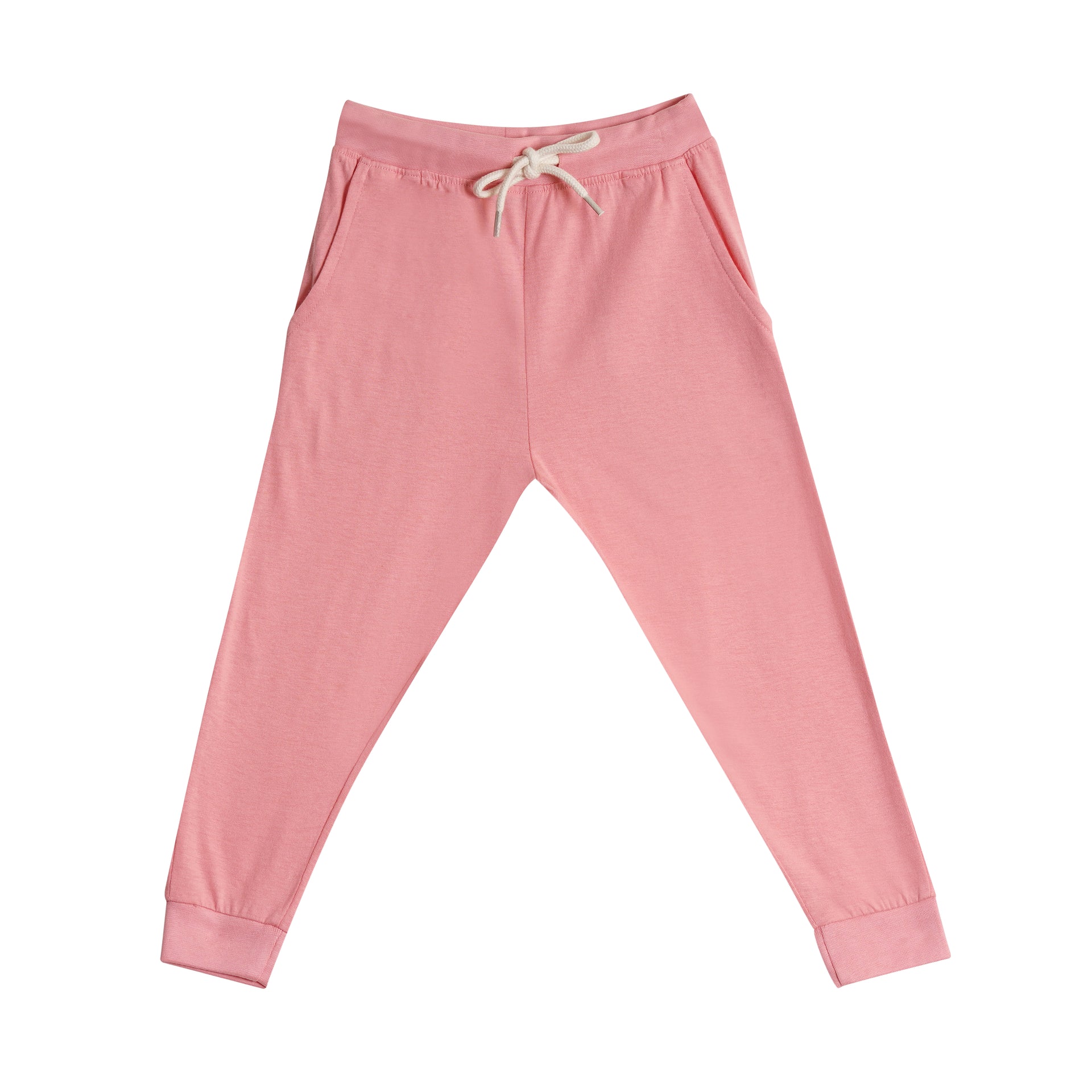 Full sleeves round t-shirt with full pants casual wear stripe pink & white (2–6 years)