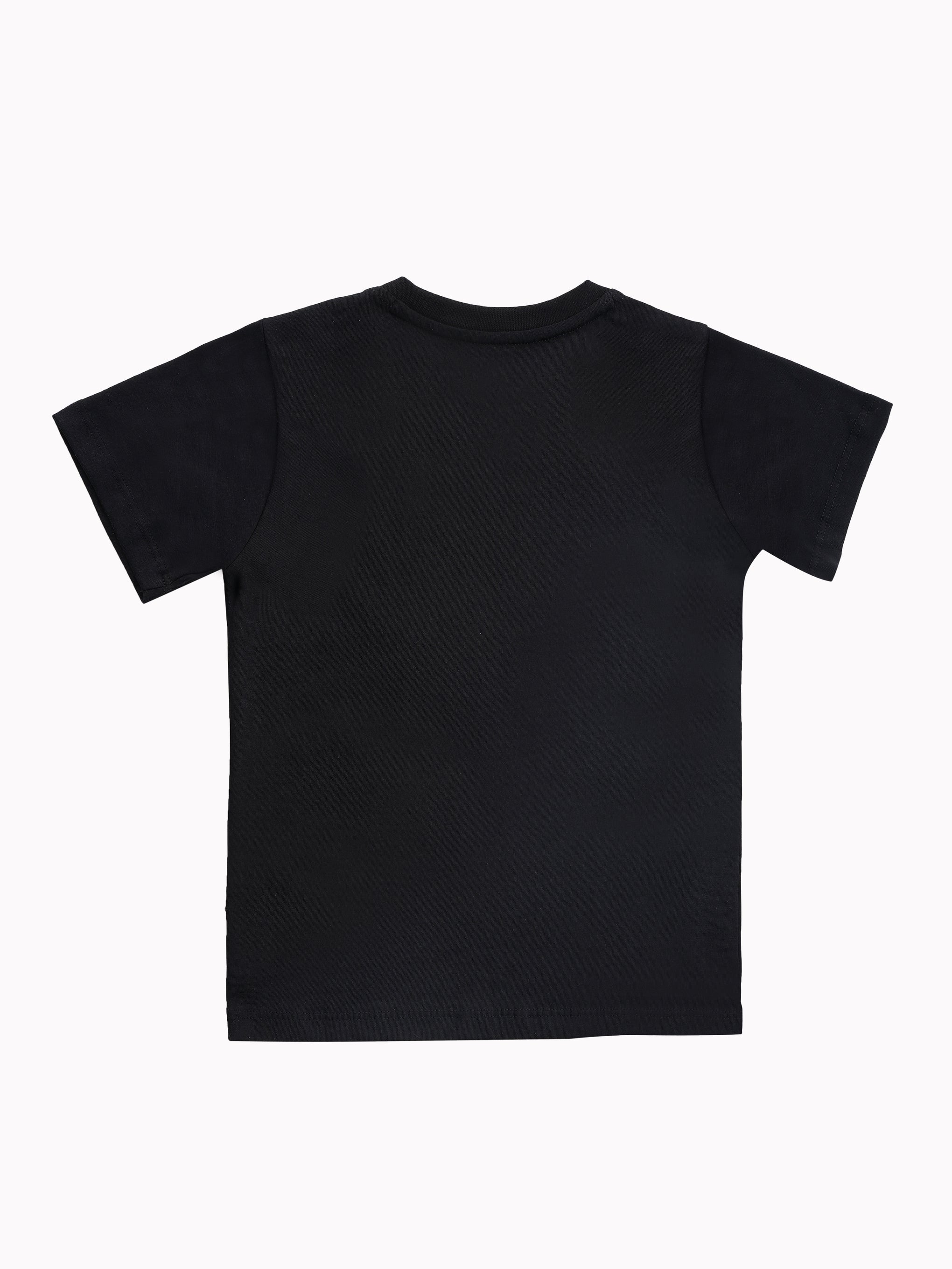 Round Neck T-Shirt with Shorts – Cotton Casual Wear Set (Black & Born To Be Smart) – Suitable for Kids (2–6 Years)