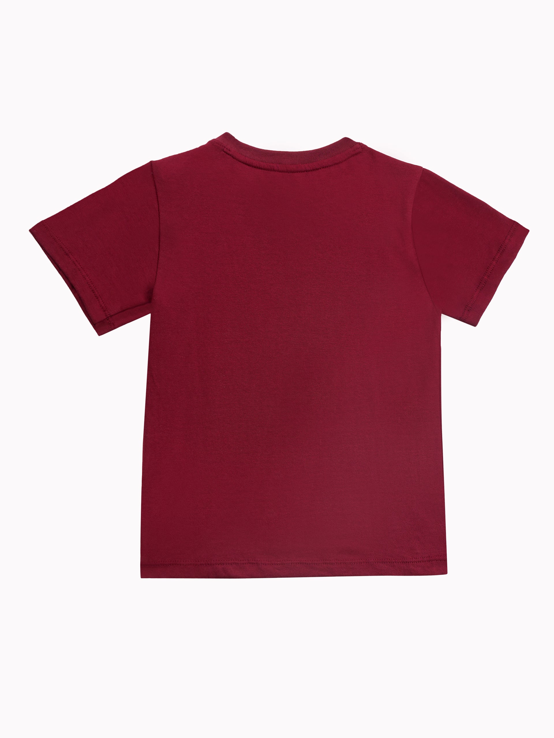 Round Neck T-Shirt with Shorts – Cotton Casual Wear Set (Red & Tiger ) – Suitable for Kids (2–6 Years)
