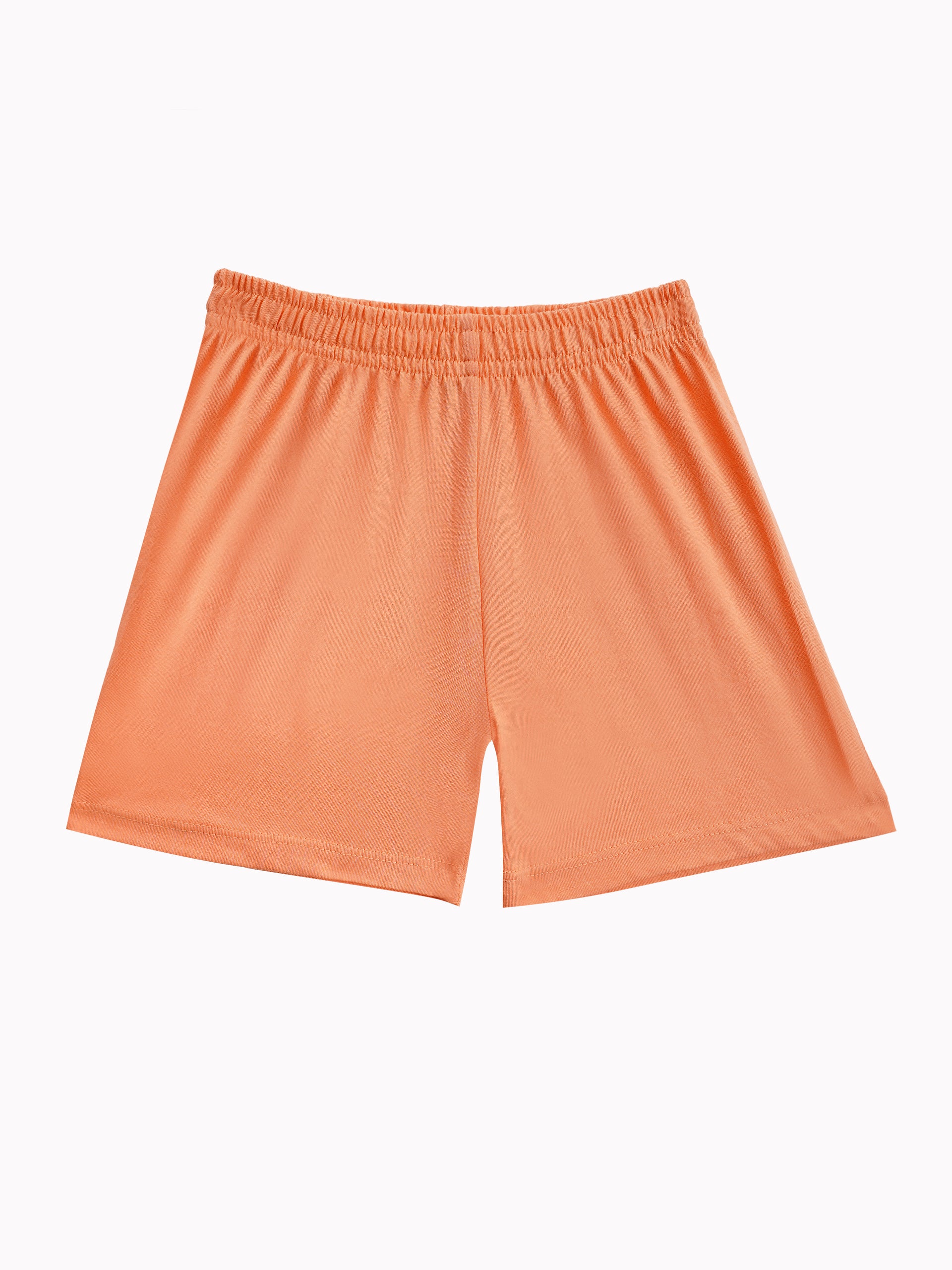 Round Neck T-Shirt with Shorts – Cotton Casual Wear Set (Orange & Vroom) – Suitable for Kids (2–6 Years)