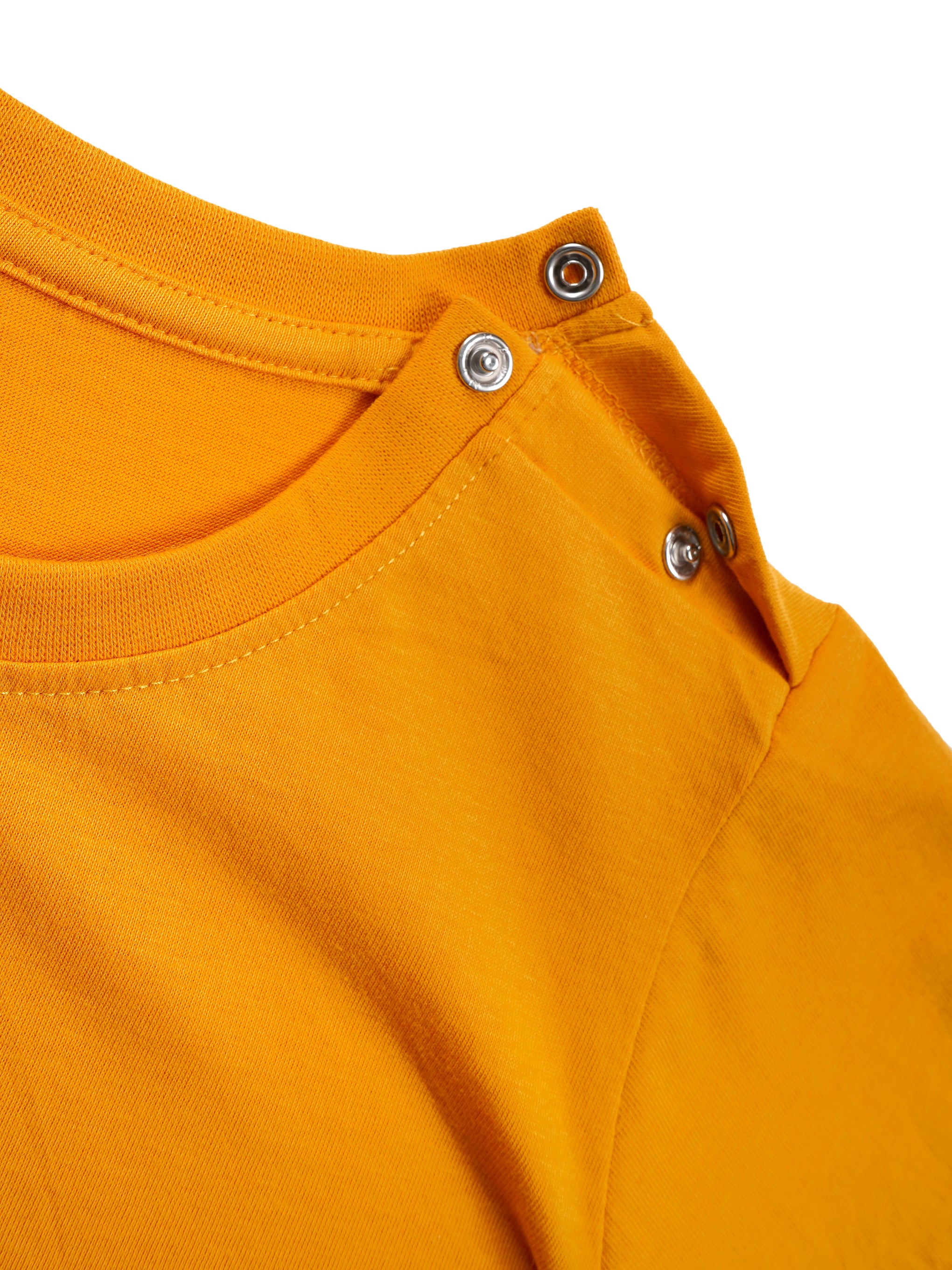 Round Neck T-Shirt with Shorts – Cotton Casual Wear Set (yellow & cute little) – Suitable for Kids (2–6 Years)