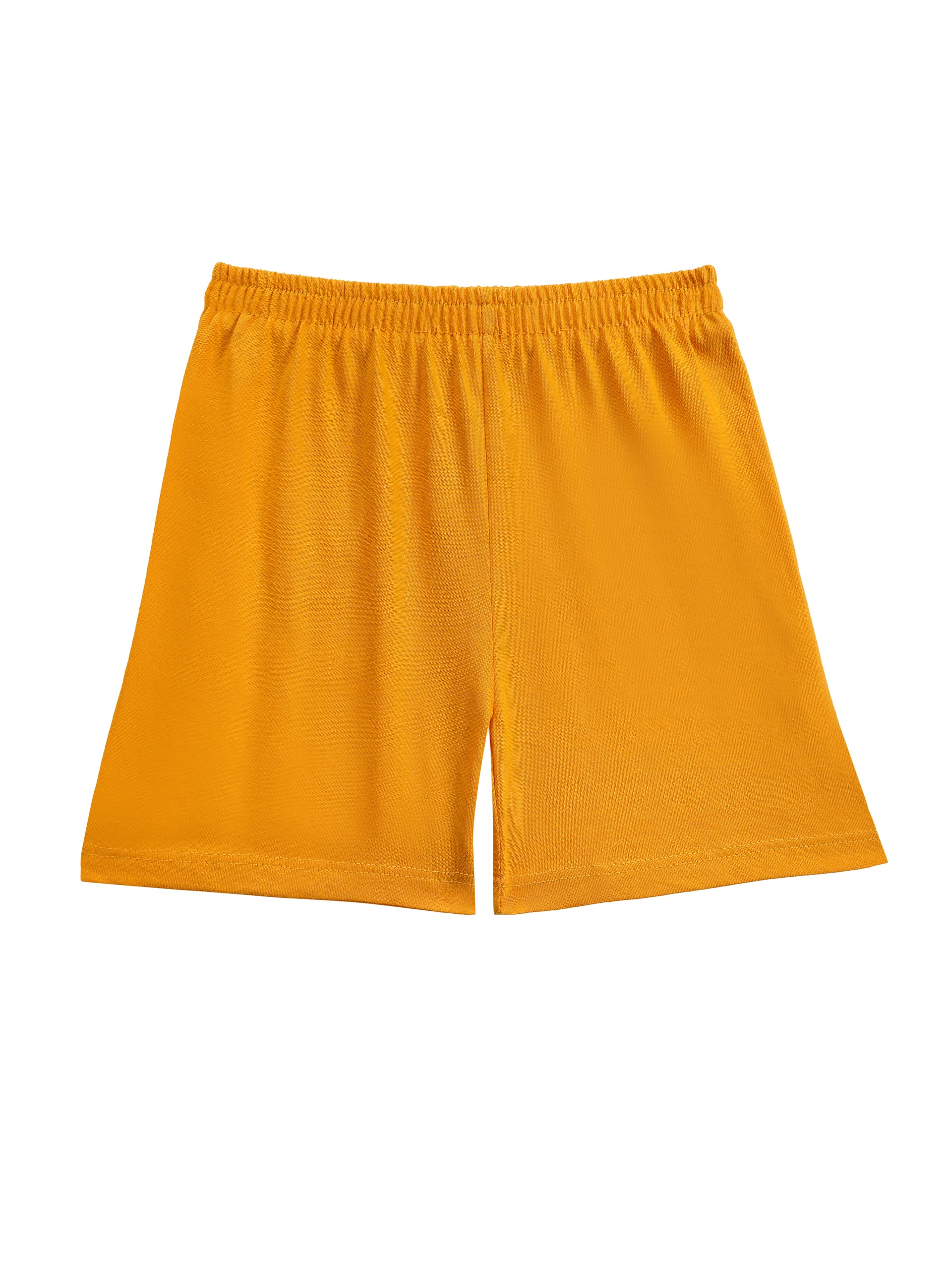 Round Neck T-Shirt with Shorts – Cotton Casual Wear Set (yellow & cute little) – Suitable for Kids (2–6 Years)