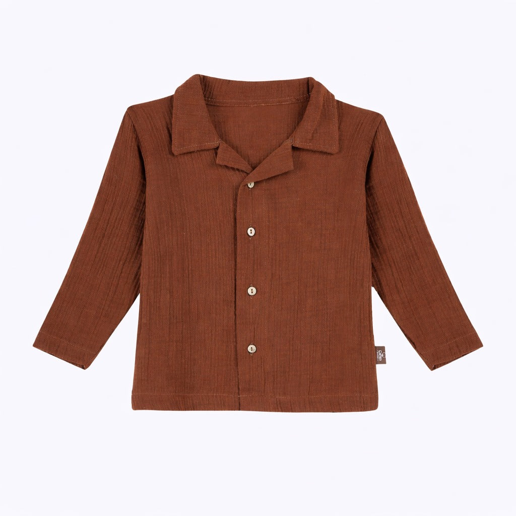 Brown Cotton Kids Co-Ord Set