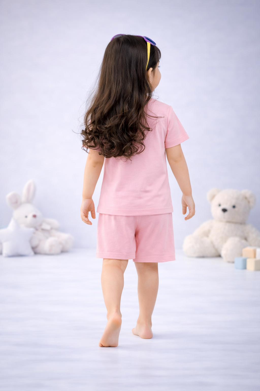Round Neck T-Shirt with Shorts – Cotton Casual Wear Set (Pink & Dream Big ) – Suitable for Kids (2–6 Years)